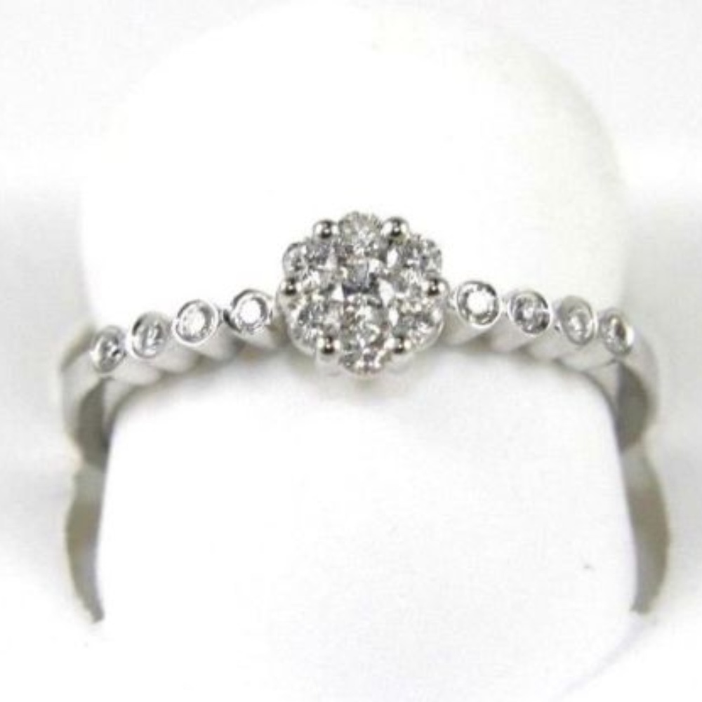 Round Diamond Lady's Solitaire Ring 14k WG .28Ct